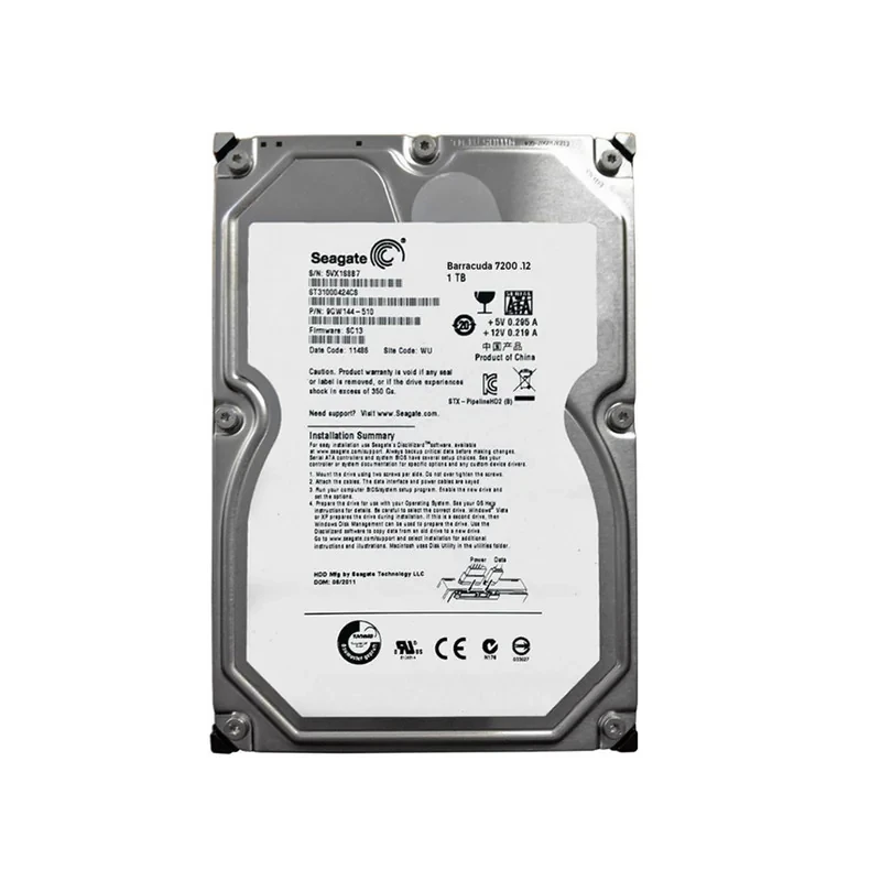 هارد دیسک اینترنال سیگیت با رابط SATA مدل Barracuda 7200rpm sata6 HDD ظرفیت 1 ترابایت