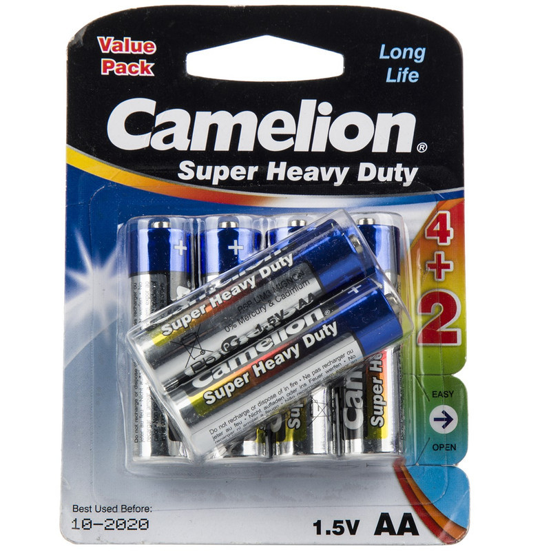 باتری قلمی و نیم قلمی کملیون مدل Super Heavy Duty بسته 12 عددی