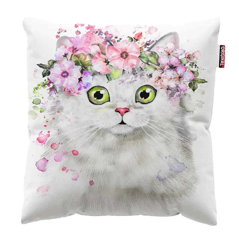 کوسن کودک پاد آفرین مدل گربه ملوس کد 05 سایز 30*30 سانتی متر