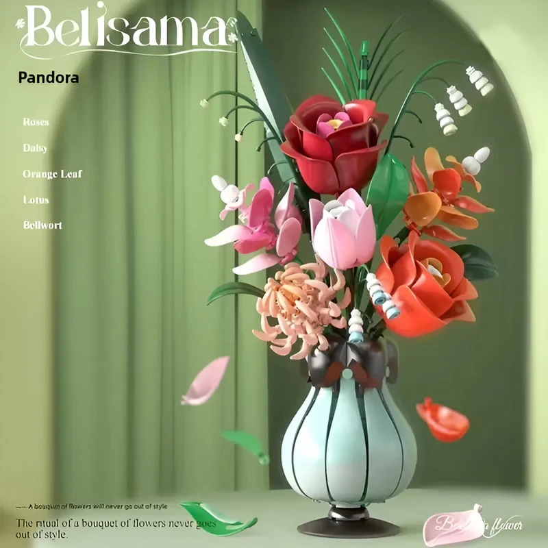 ساختنی 566 تکه مدل گلدان گل رز طرح BELISAMA FLOWER کد 13069