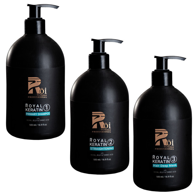 پک مراقبت مو روآ دو بیوتی مدل Royal Keratin حجم 500 میلی لیتر بسته 3 عددی