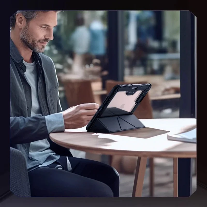 کیف کلاسوری نیلکین مدل Bumper Pro Leather Multi-Angle Folding مناسب برای تبلت اپل iPad Pro 11 2025  Pro 11 2024
