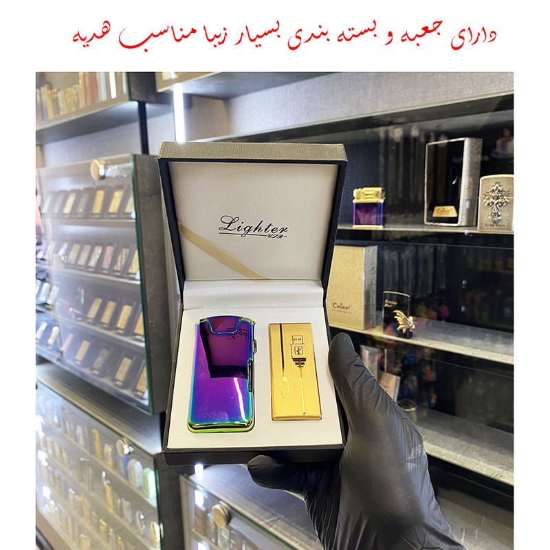 فندک مدل صاعقه ای برقی چرخشی طرح مانیتور دار
