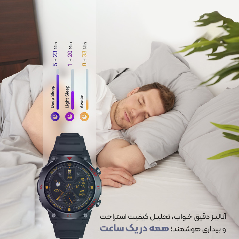 ساعت هوشمند 48 میلی‌متری لـونکس مدل C͏2͏1͏X͏2͏ با بند سیلیکونی