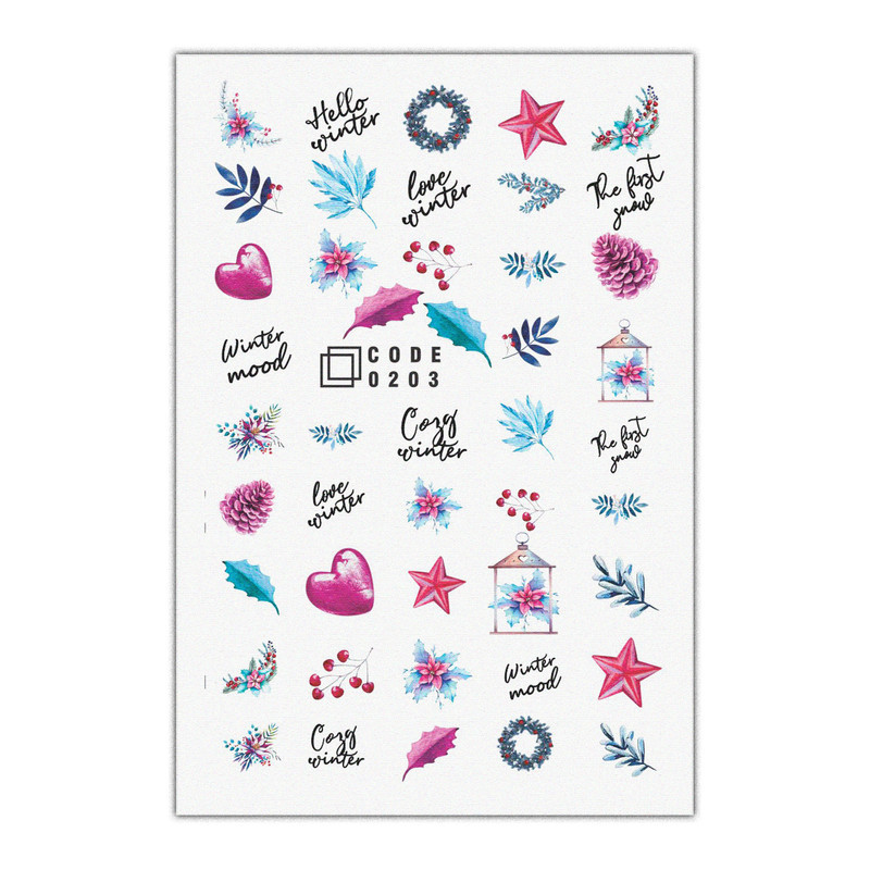 برچسب لنز ناخن مدل زمستانی کد 203