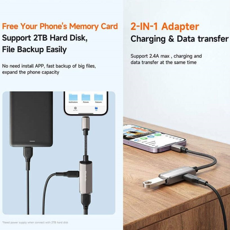مبدل لایتنینگ به USB3.0  لایتنینگ مک دودو مدل CA269