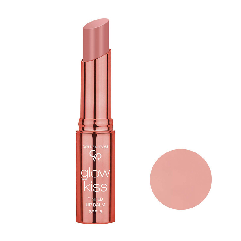 بالم لب تینت گلدن رز مدل TINTED شماره 01 بافت نرم و سبک، حاوی ویتامین E و عصاره، محافظت SPF 15، رطوبت‌رسانی قوی، ماندگاری بالا و نمای نسبتا براق