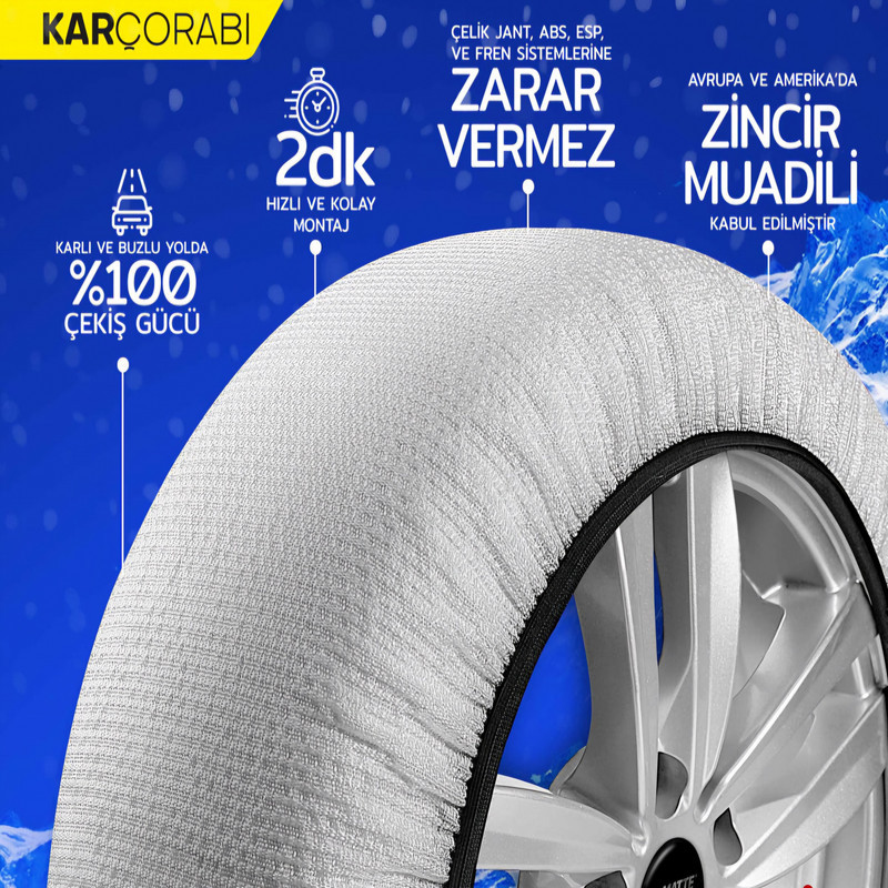 زنجیر چرخ الیافی ماته مدل Super-XXL بسته 2 عددی