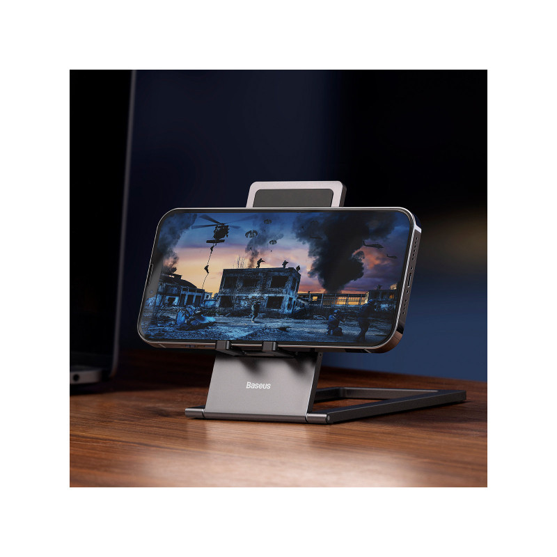 پایه نگهدارنده گوشی موبایل و تبلت بیسوس مدل Foldable Metal Desktop Holder LUKP000013