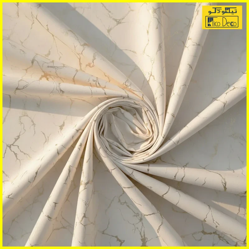 پرده تیکو دکو مدل دوخت ساده مخمل طرح هازان طلاکوب سوپر گلد سایز 280 × 400 سانتی‌متر