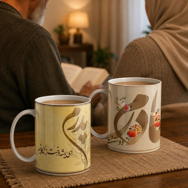 ماگ طرح روز پدر و مادر کد 2 مجموعه 2 عددی