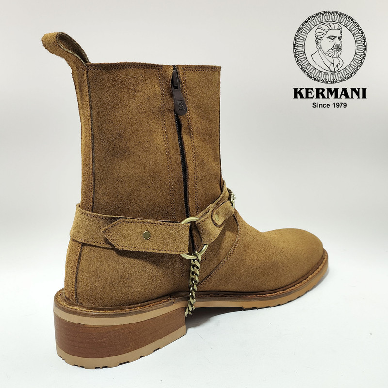 نیم بوت مردانه کرمانی مدل جیر دستدوز طبیعی کد 653