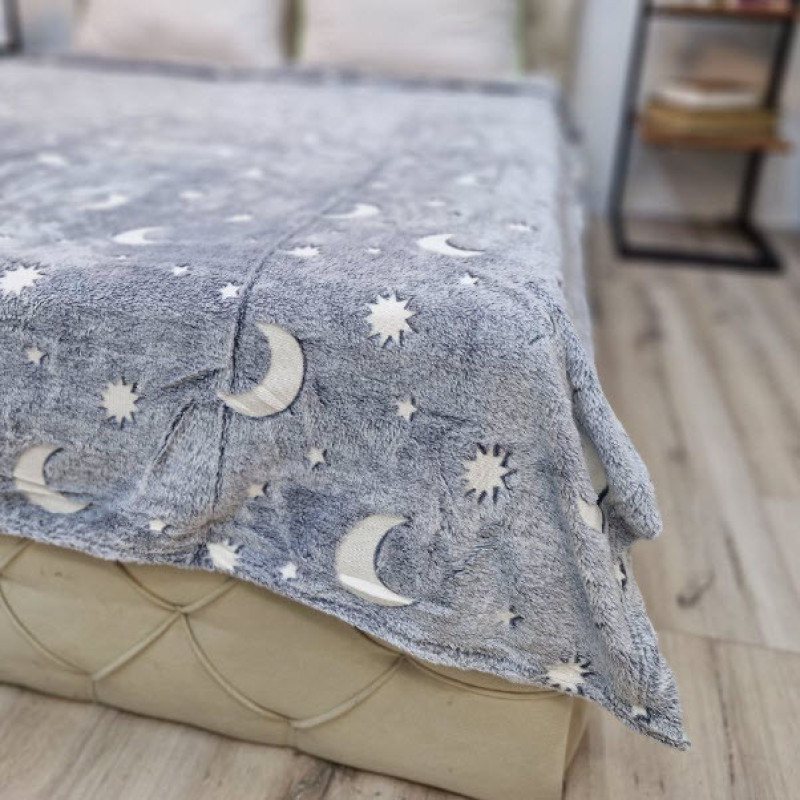 پتو مسافرتی 2 نفر ویراگیتا مدل شبنماماه و ستاره سایز 220x200 سانتی‌متر
