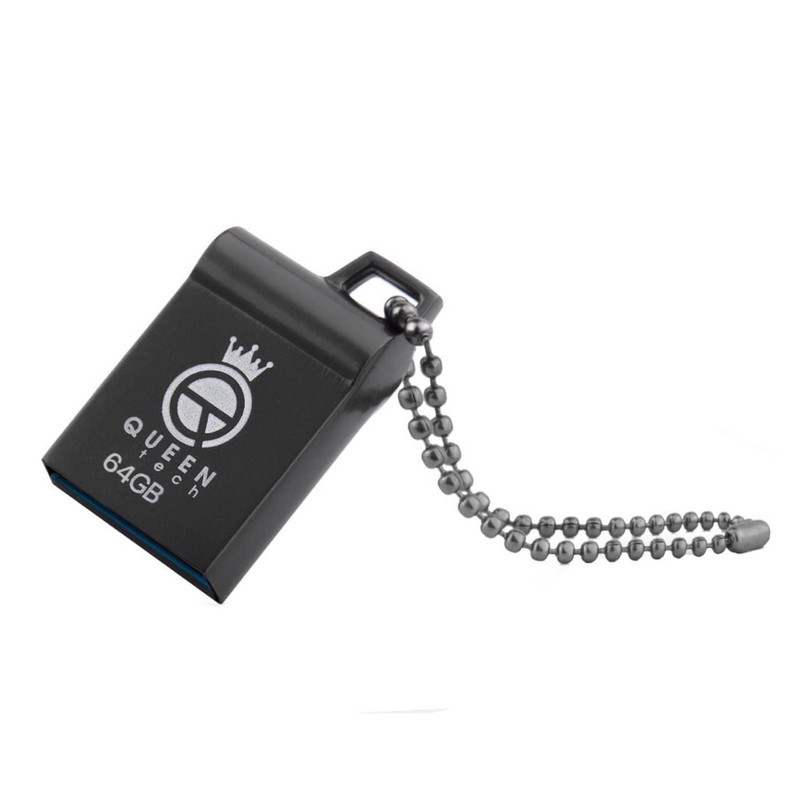 فلش مموری کوئین تک Marvel ظرفیت 64 گیگابایت، رابط USB 2.0، بدنه فلزی مقاوم ضد آب و ضد شوک، طراحی فشرده و بند دار، سرعت انتقال 30 مگابایت بر ثانیه، سازگار با کامپیوتر، لپ‌تاپ، تبلت و گوشی موبایل
