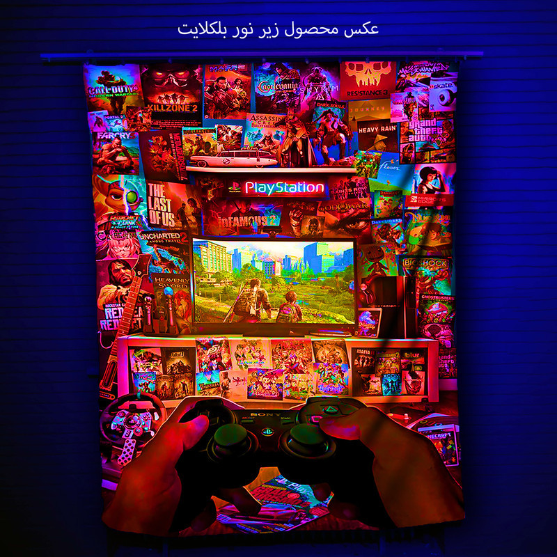 پوستر پارچه ای مدل بکدراپ بلک لایت کد 162
