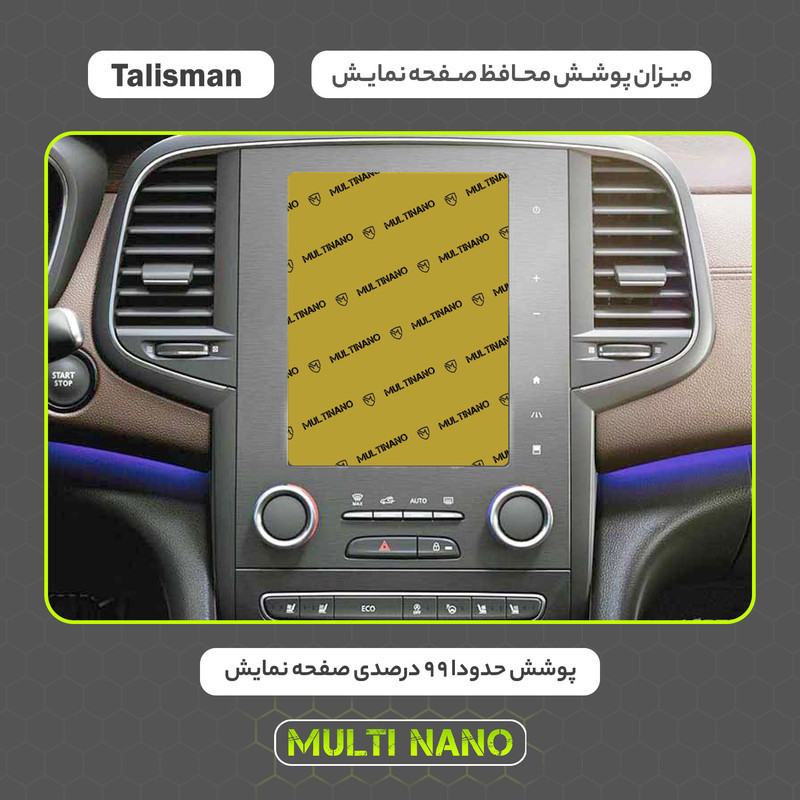 محافظ صفحه نمایش خودرو مولتی نانو مدل X-S2N مناسب برای رنو Talisman 2017 بسته دو عددی