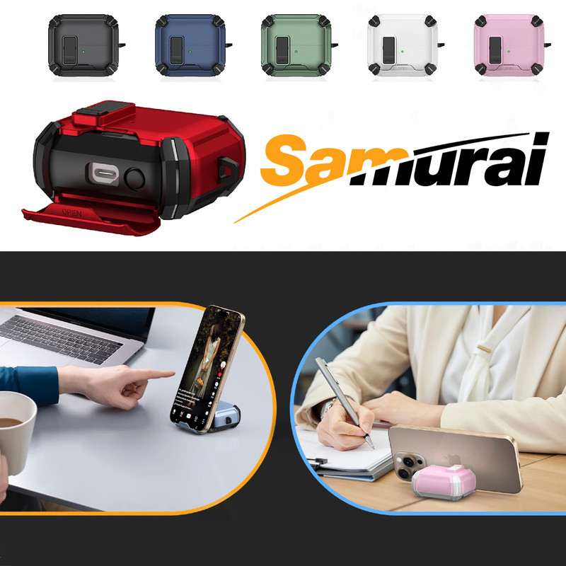 کاور سامورایی مدل Quad-37 مناسب برای کیس هدفون سامسونگ Galaxy Buds 3 Pro  Buds 3  Buds 3 FE