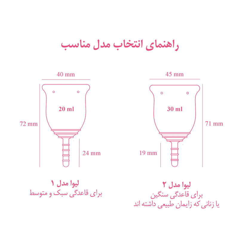 کاپ قاعدگی لیوا فارما سایز کوچک به همراه لیوان کاپ قاعدگی لیوا فارما مدل Mate02