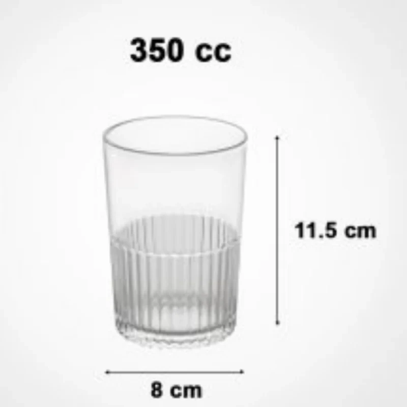 لیوان لیمون مدل شیاردار کد 350Ml بسته 3 عددی