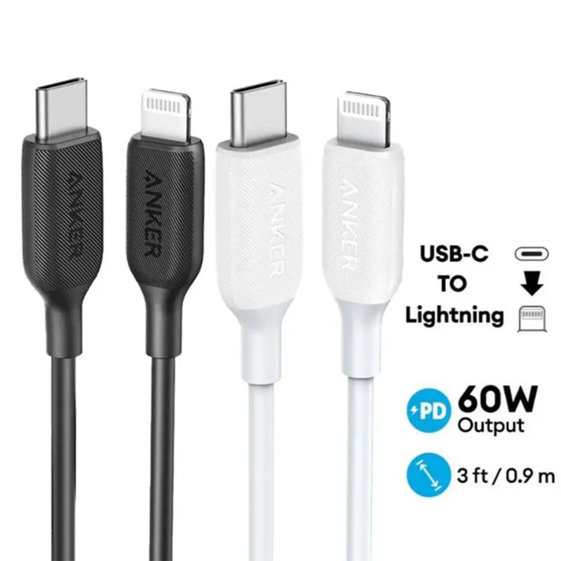 کابل تبدیل  USB-C به لایتنینگ انکر مدل A8832 طول 0.9 متر