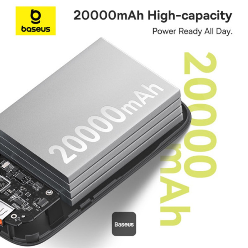 پاوربانک 30 وات بیسوس مدل QPow2 ظرفیت 20000 میلی آمپر ساعت