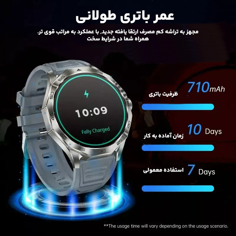 ساعت هوشمند 1.85 اینچی مدل DA03 به همراه بند سیلیکونی
