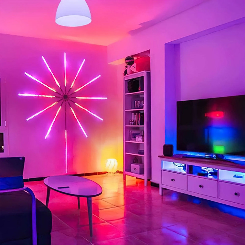 چراغ تزئینی مدل دیواری RGB-Smart طرح آتش بازی
