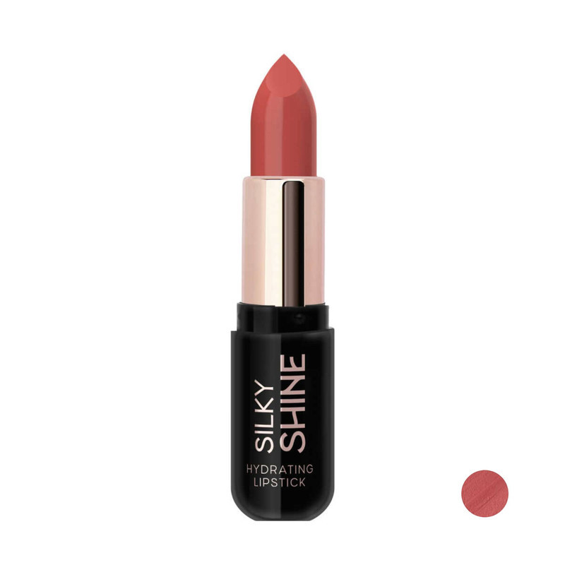رژ لب جامد براق گلدن رز مدل Silky Shine شماره 218