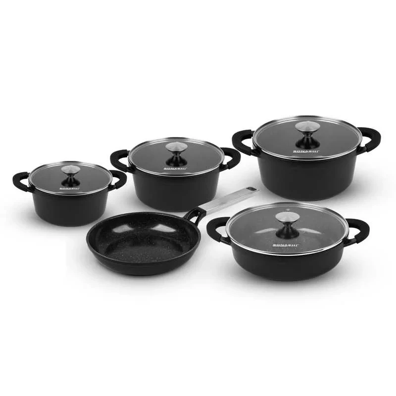 سرویس قابلمه و تابه گرانیتی 9 پارچه سوناشی مدل SCW-610