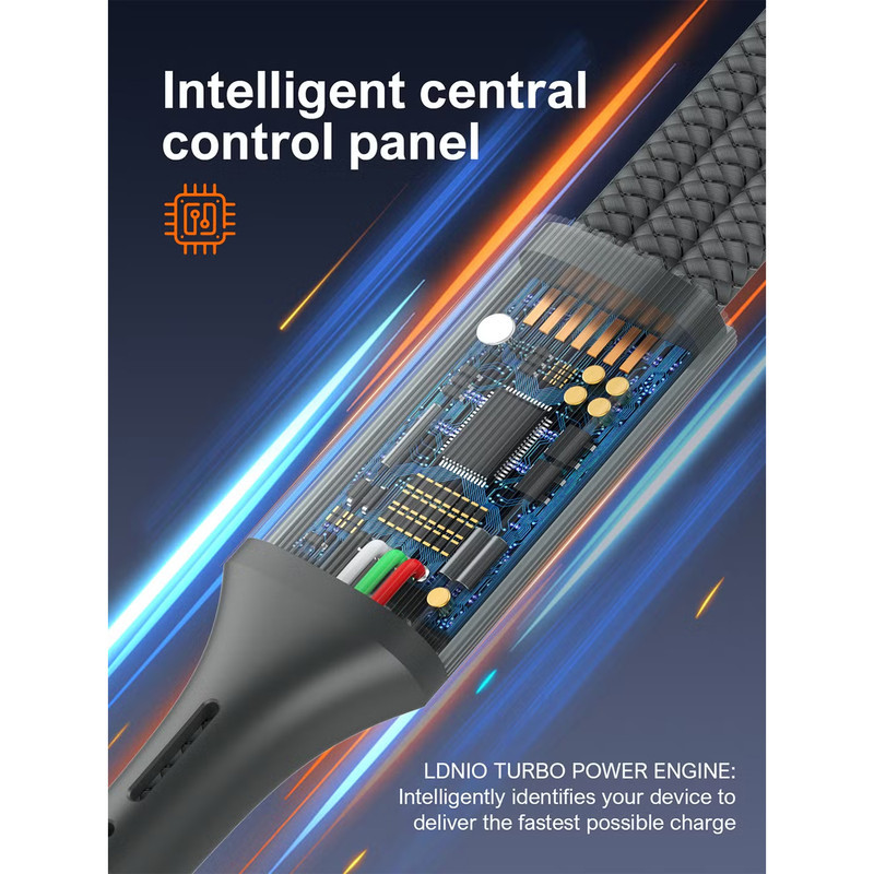 کابل تبدیل USB به USB-C  microUSB  لایتنینگ الدینیو مدل 3IN1 LC97u طول 1.2 متر