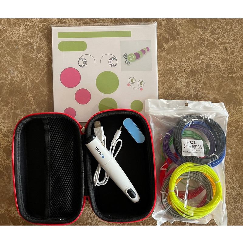 قلم طراحی سه بعدی مای ریول مدل RP-300B به همراه فیلامنت و کیت ساخت سازه‌های متحرک