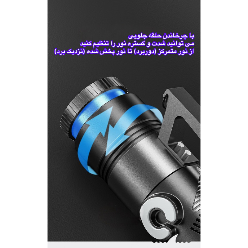 نورافکن دستی اسمایلینگ شارک مدل نقطه زن کد DY3038 با نور چند رنگ