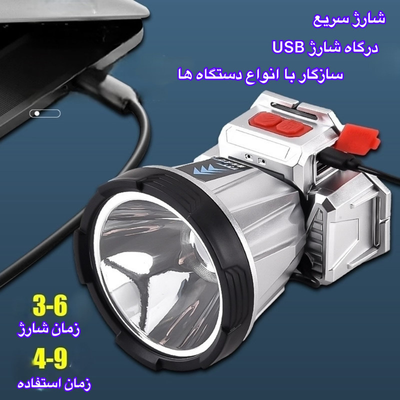 چراغ پیشانی اسمایلینگ شارک مدل TD-0194B با نور مهتابی