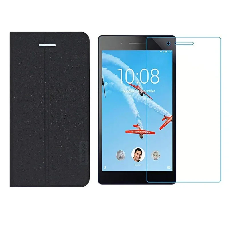 کیف کلاسوری مدل Book مناسب برای تبلت لنوو Tab 7 Essential TB-7304I به همراه محافظ صفحه نمایش