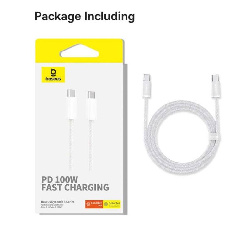 کابل تبدیل USB-C به USB-C بیسوس مدل Dynamic 3 Series 100W طول 2 متر