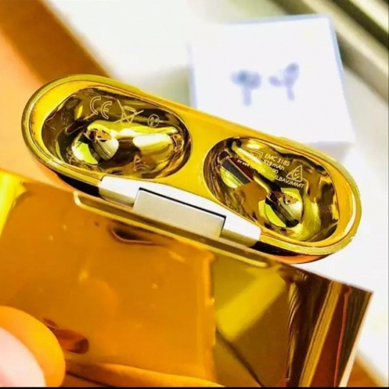 هدفون بلوتوثی اپل AirPods Pro NEW GLD با نویز کنسلینگ فعال (ANC)، درگاه شارژ USB Type-C، دارای پشتیبانی از فرمان لمسی، مقاوم در برابر رطوبت و عرق