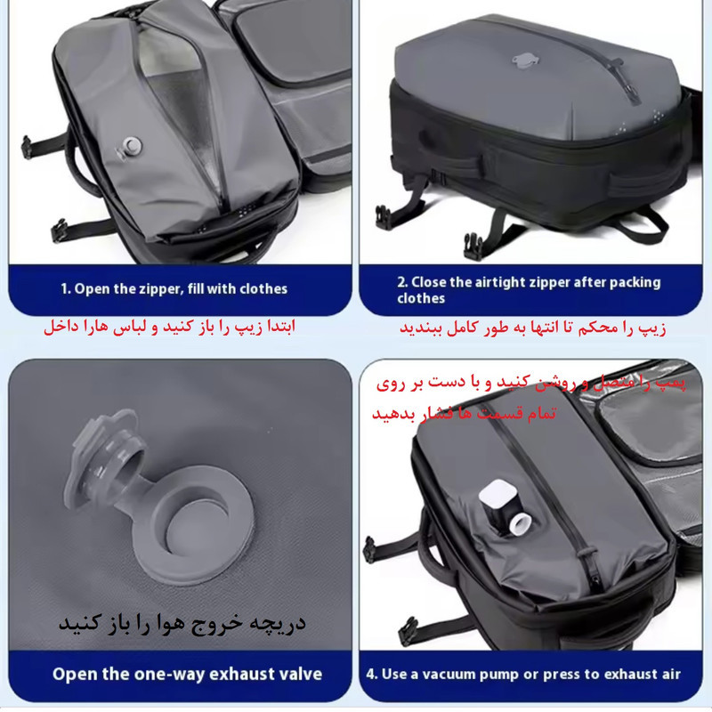 کوله پشتی لپ تاپ مدل وکیوم دار 3034 مناسب برای لپ تاپ 14.1 تا 15.6 اینچی