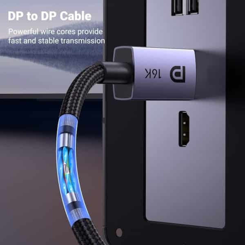 کابل DisplayPort 2.1 Male یوگرین مدل DP118 کد 15383 طول یک متر