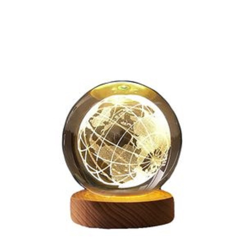 چراغ خواب طرح گوی کریستال مدل کره زمین کد 90009