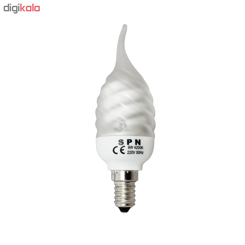 لامپ کم مصرف 9 وات اس پی ان مدل C37 پایه E14 بسته 4 عددی