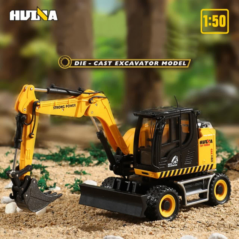 ماکت ماشین ناب سل مدل بیل مکانیکی راهسازی فلزی هوینا کد 1725 HUINA EXCAVATOR