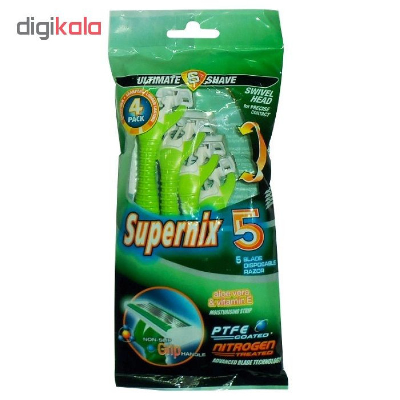 خود تراش سوپرنیکس مدل 5 blade بسته 4 عددی
