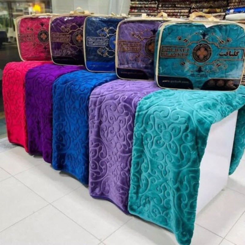 پتوی گلبافت مدل برتر گل برجسته سایز 240x220 سانتی متر
