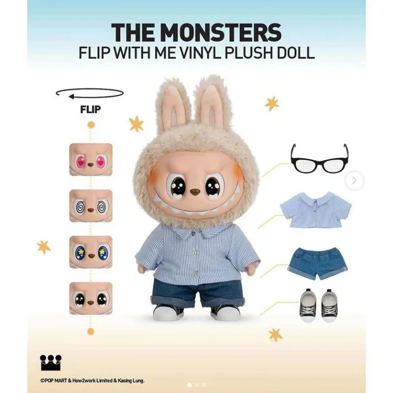 عروسک مدل عینک دار monsters flip whit me طرح چشم متحرک ارتفاع 35 سانتی متر