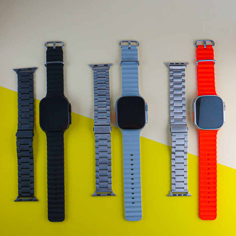 ساعت هوشمند  49 میلی متری ورنا مدل T49 Ultra با بند فلزی به همراه 2 بند اضافه و شارژر