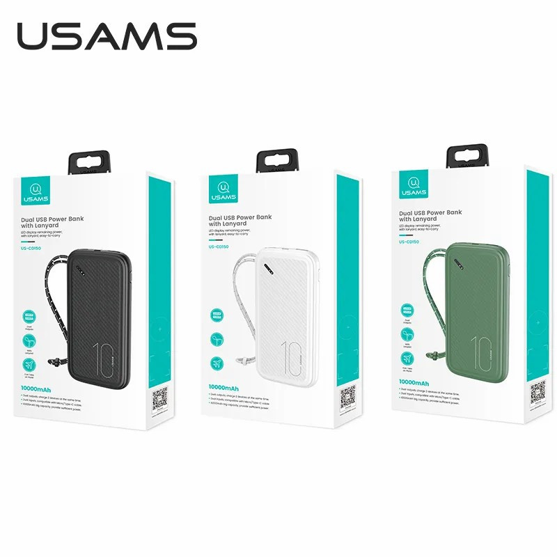 پاوربانک یوسمز مدل US-CD150 ظرفیت 10000 میلی آمپر ساعت
