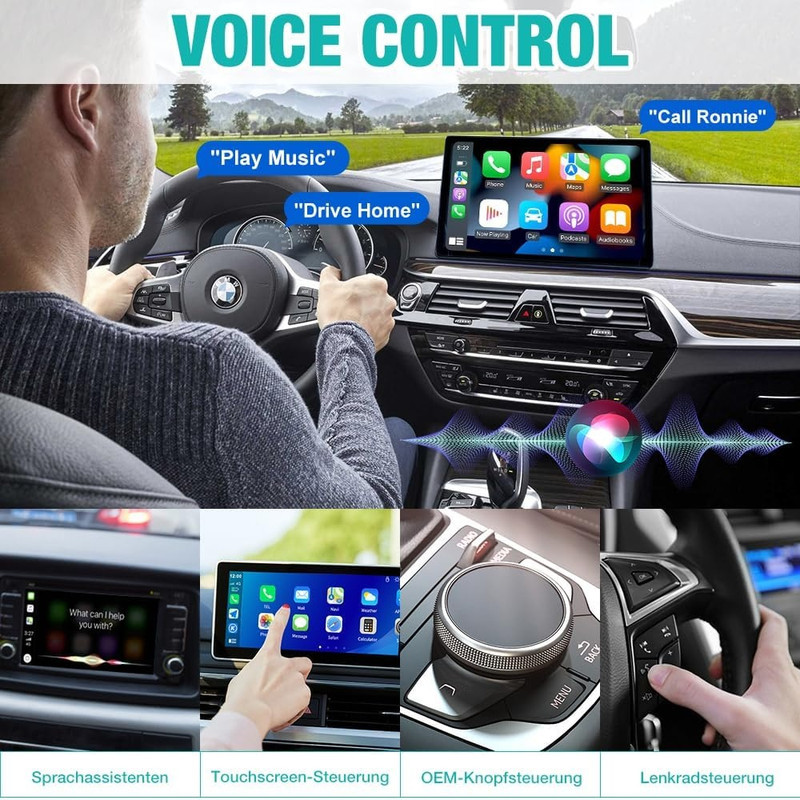 کارپلی و اندروید اتو مدل Wireless P7794 CarplayAndroid Auto به همراه مبدل USB به USB-C