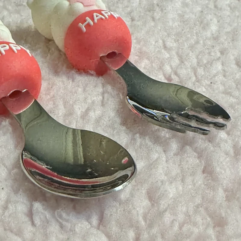 ست قاشق و چنگال کودک مدل خرسی کد KT2026