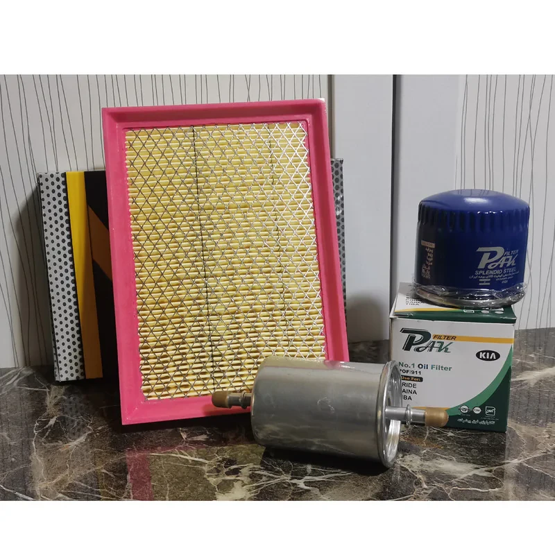 فیلتر روغن خودرو پاک مدل 911 مناسب برای پراید به همراه فیلتر هوا و فیلتر بنزین