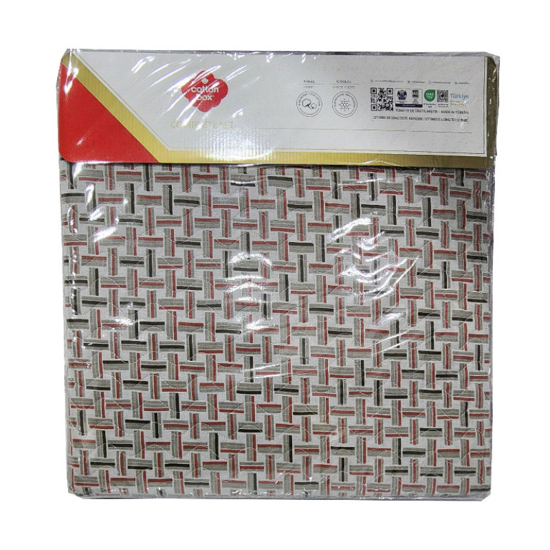 سرویس روتختی دو نفره 4 تکه کاتن باکس مدل Complete Set Petite Mote Kiremit C.K+FTT